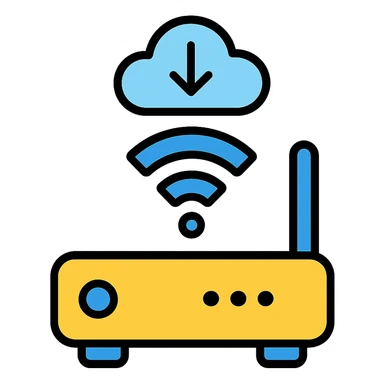 On-Demand Connectivity icon, modern, shades of blue sticker