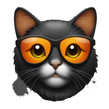 Black and orange cat with sunglasses sticker