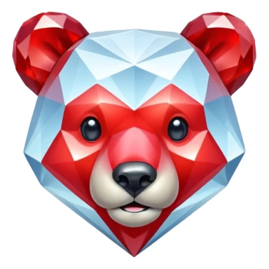 diamond bear with a red heart sticker