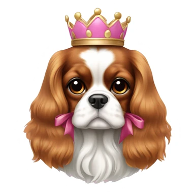 Pretty King Charles spaniel with pink bow sticker