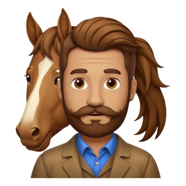 horse man with beard and mustache sticker