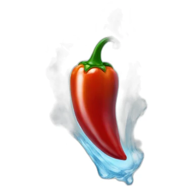cold pepper, a chilli pepper with ice effect surround it sticker