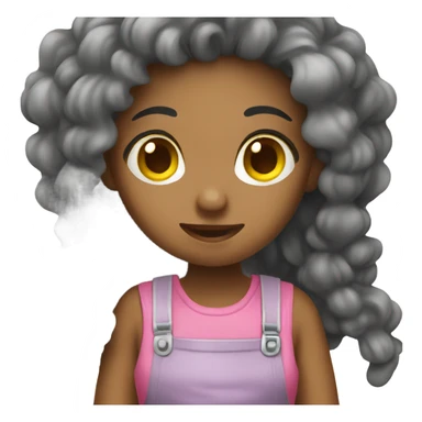 Girl cleaning sticker