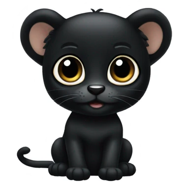 cute baby black panter with big eyes sticker