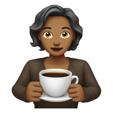 Mujer con café sticker