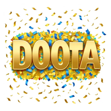 The word Dakota surrounded by confetti for 20 birthday sticker