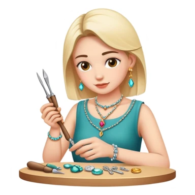 A person making jewelry sticker