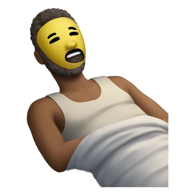 A man have mask and sleeping on bed sticker