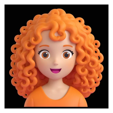 Ice Spice as a cute emoji with orange curly hair and playful expression sticker
