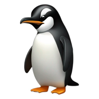 linux penguin enraged at computer sticker