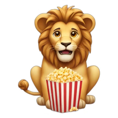 Lion with popcorn sticker
