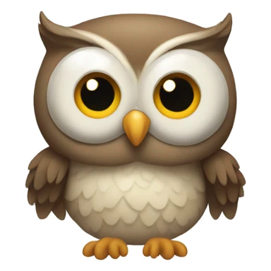 owl happy big face sticker