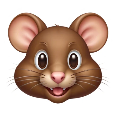Cinematic Comical Brown Rat Portrait Emoji, Head tilted dramatically with an exaggeratedly amused expression, featuring a striking glossy brown coat with comically large whiskers and wide, expressive eyes filled with playful disbelief, Simplified yet hilariously expressive features, highly detailed, glowing with a slightly sassy glow, high shine, dramatic yet playful, stylized with an air of cheeky urban mischief, soft glowing outline, capturing the essence of a spirited and over-the-top rat that looks ready to scamper its way into internet fame instantly! sticker