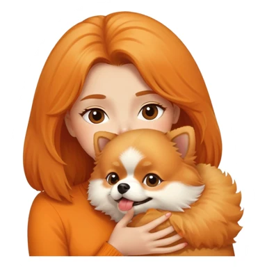Kissing a Pomeranian  sticker