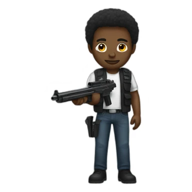black man with a gun sticker