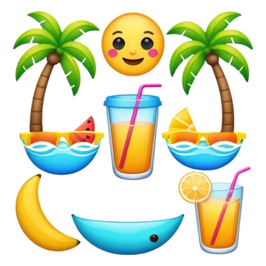 Summer emoji vibes sticker
