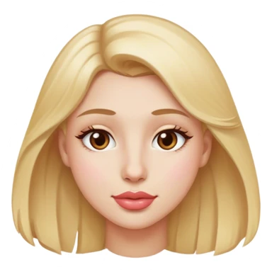 Cabello rubio, piel blanca, ojos cafés claros, labios rosa, nariz bonita  sticker