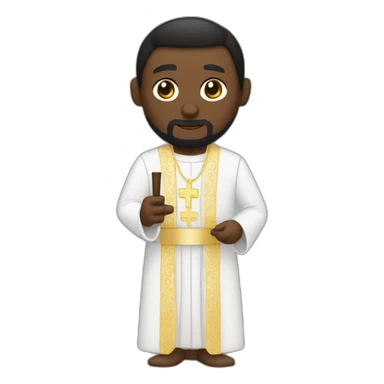 sacerdote con traje negro y crucifijo en la mano sticker