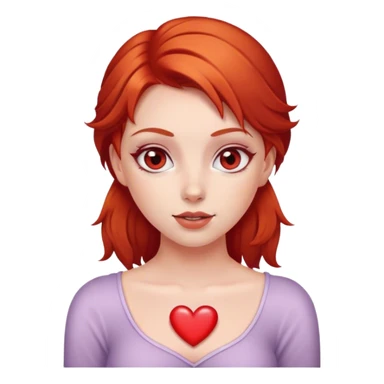 Red-haired-girl with heart-eyes sticker
