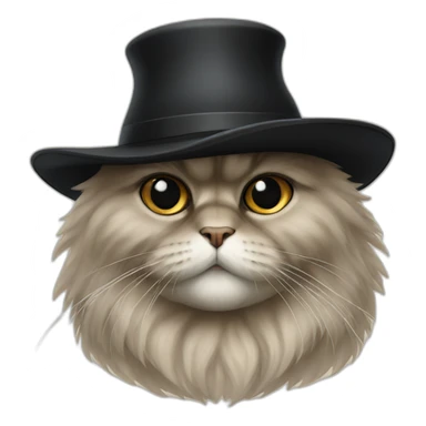 persian cat with black hat sticker