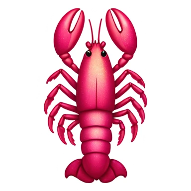 Pink ombre lobster with glitter sticker
