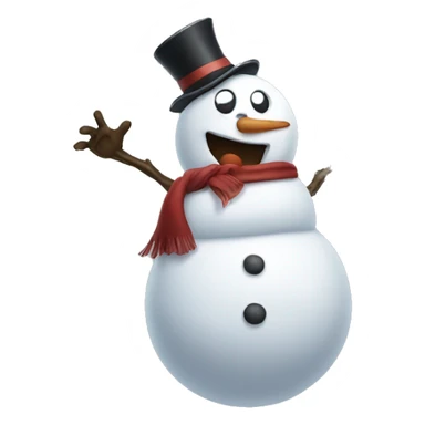 snowman with lightning bolt hands sticker
