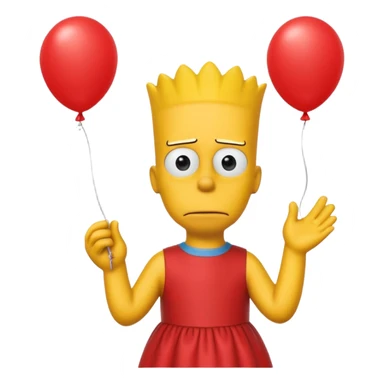 bart Simpson complete yellow with yellow  dress sticker