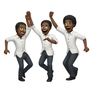 3 black men dancing sticker