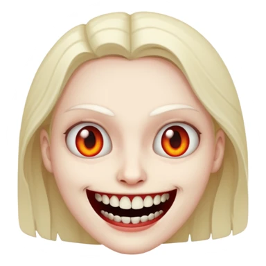 A emoji in which there is a deadly smile like toji from jujutsu kaisen and he is looking towards me scary way sticker