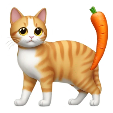 cat with a carrot tail sticker