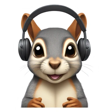 Squirrel with headphones chilling sticker