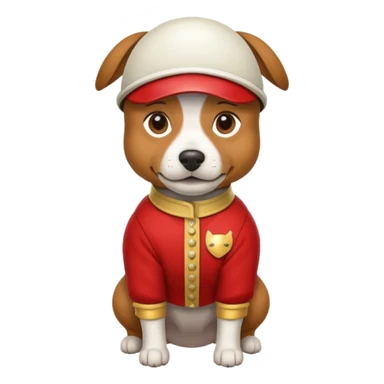 Dog wearing a jockey outfit  sticker