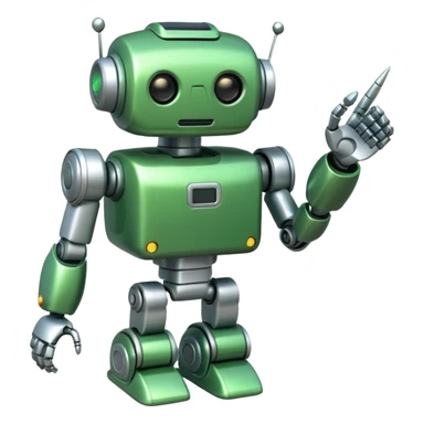 Jet-arm green, Toy Robot. sticker