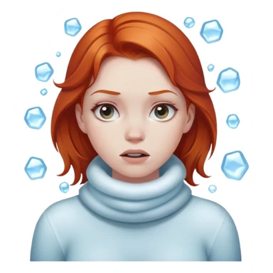 Freezing cold girl redhead sticker