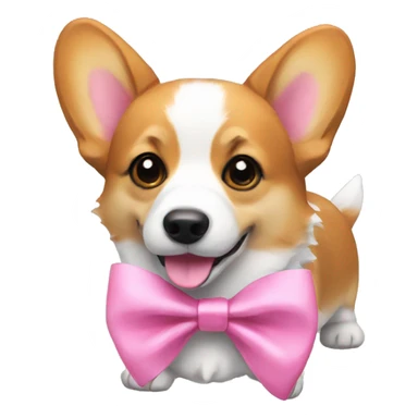 Corgi with pink bow sticker