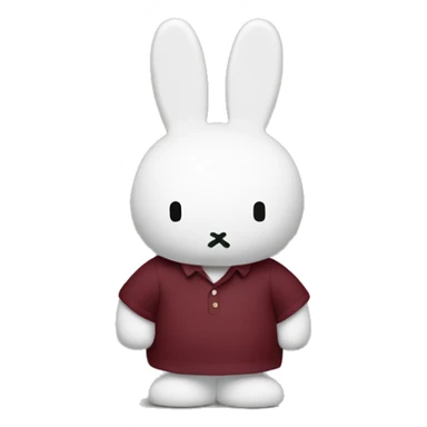miffy using burgundy shirt and full body sticker