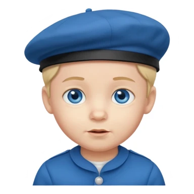 male toddler with beret sticker