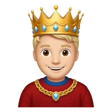 king in wearing sweater   sticker