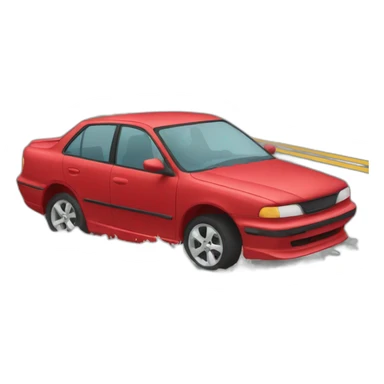 red car crashing sticker