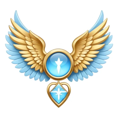 small wings emblem holy light blue sticker