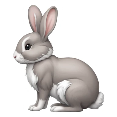 side view of bunny rabbit with fluffy tail and drooping ears sticker