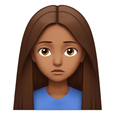 create a woman with brown long sthaight hair who is thinking that she is a bad person sticker
