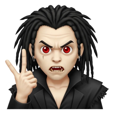 A black vampire with dreads throwing up da middle finger  sticker