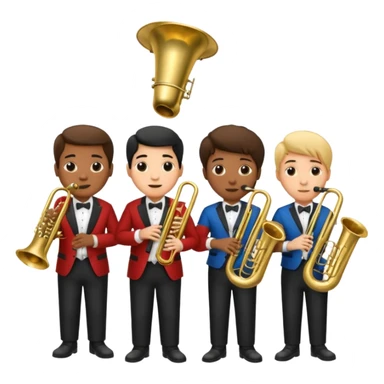 Band members playing tuba and trombone  sticker