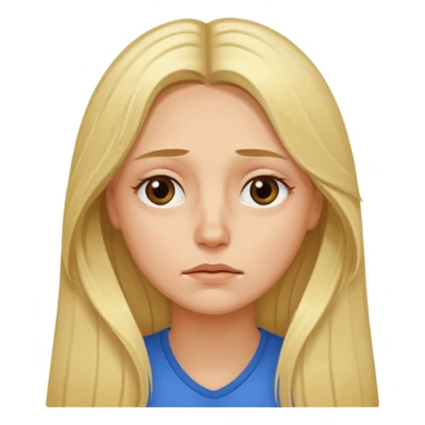 tired blond woman with long hair sticker