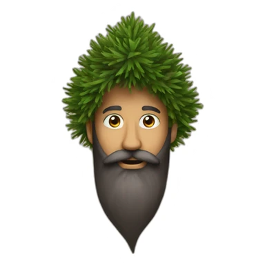 The beard is made from a Christmas tree sticker