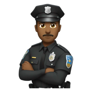 Policía negro y pelado sticker