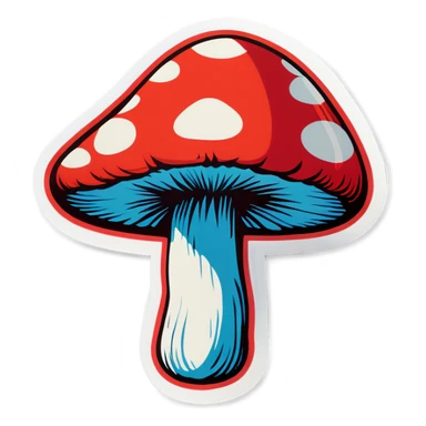 Pop art mushroom sticker
