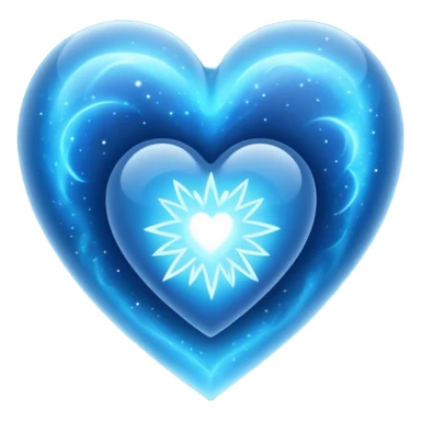 Blue cosmic spiritual heart sticker