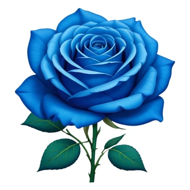 Vibrant blue rose in full bloom, similar to rose emoji sticker
